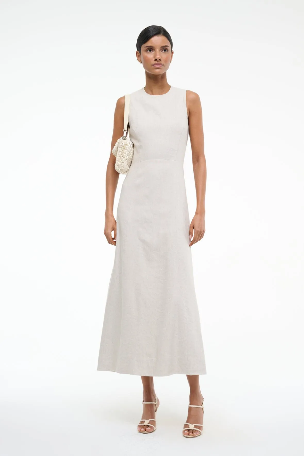 MARTINE LINEN DRESS | NATURAL sold by STAUD