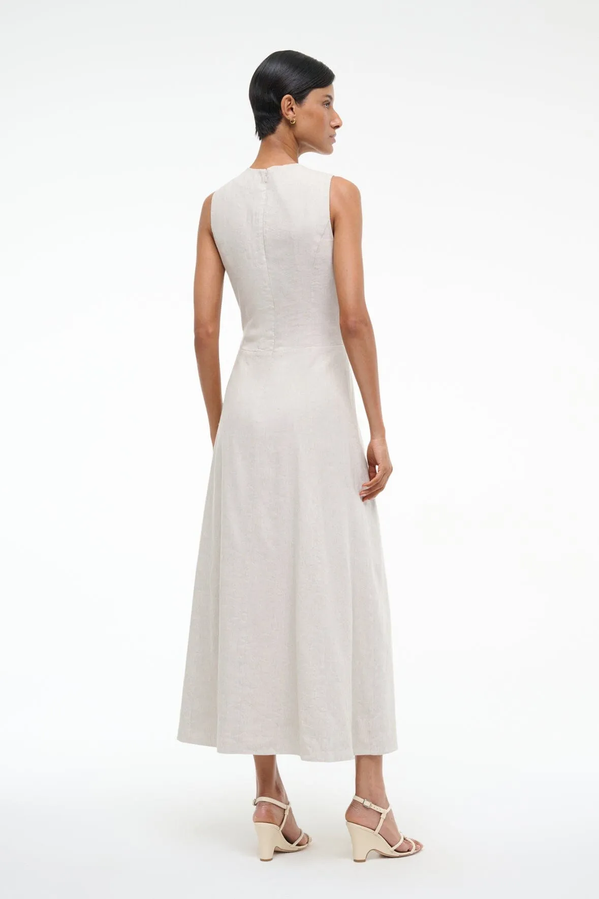 MARTINE LINEN DRESS | NATURAL sold by STAUD product image thumbnail 4