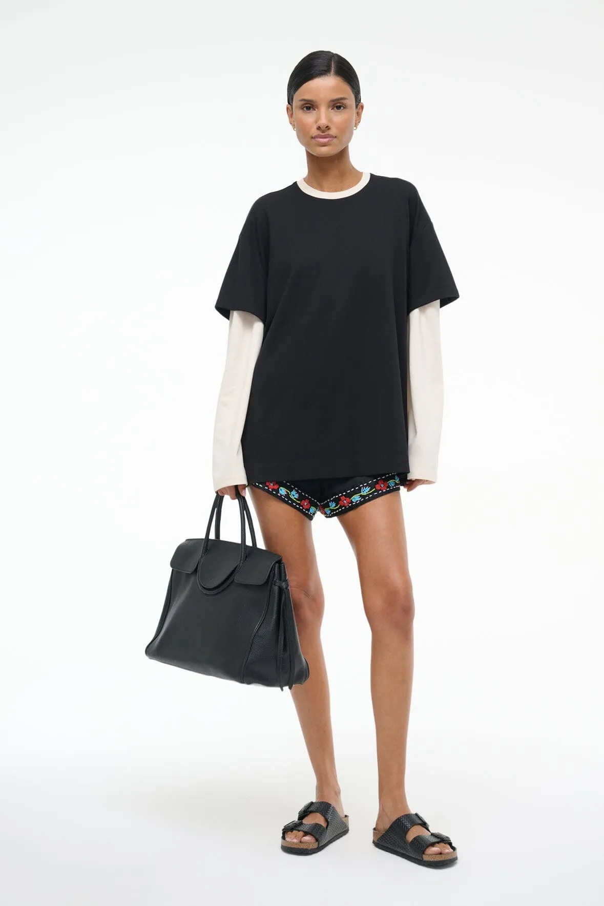 WILLIAM TEE | BLACK ECRU sold by STAUD