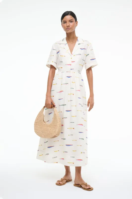MERYL LINEN DRESS | POP SARDINES IVORY sold by STAUD