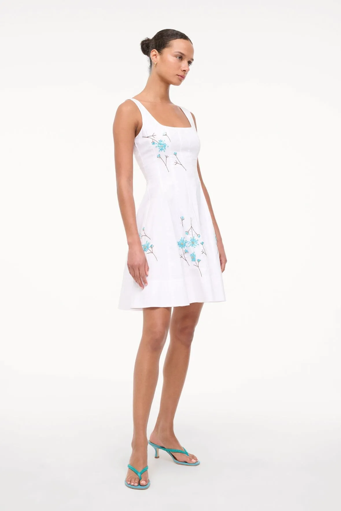 MINI WELLS DRESS | DANDELION WHITE sold by STAUD product image thumbnail 4