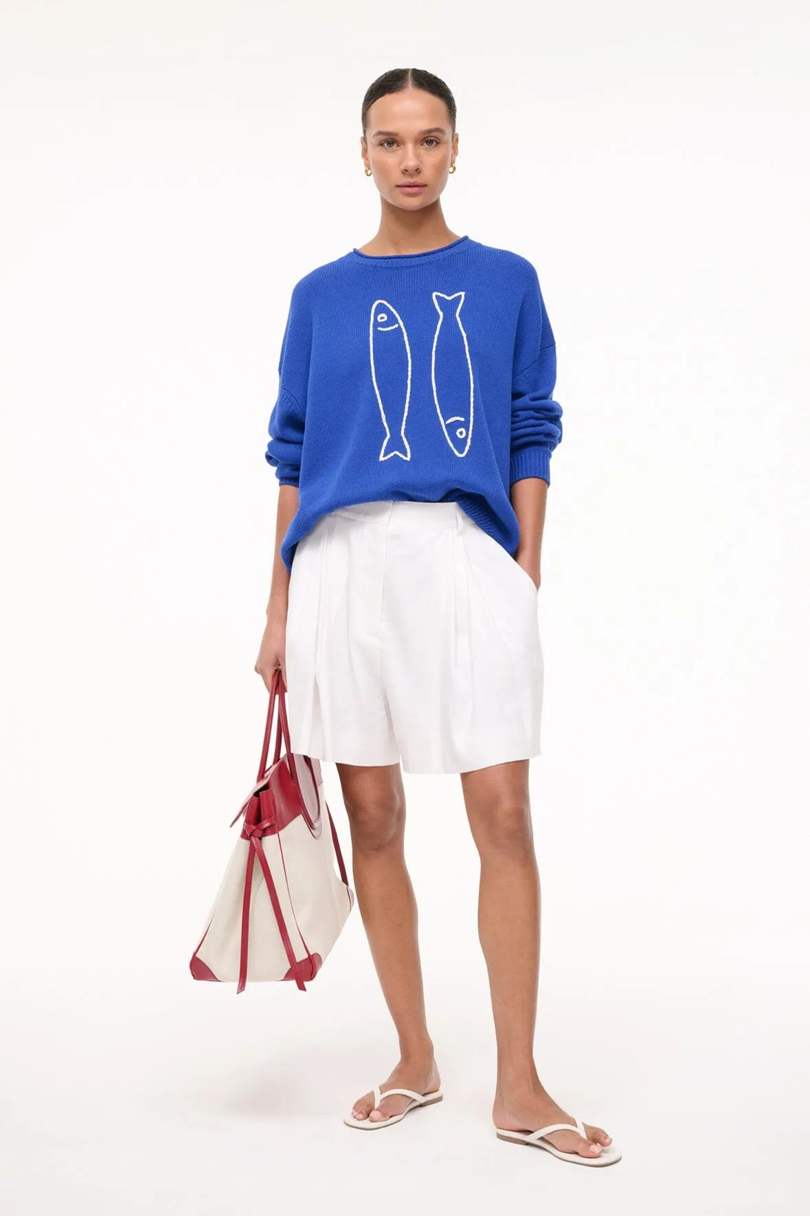 GIADA SWEATER | PIER BLUE sold by STAUD