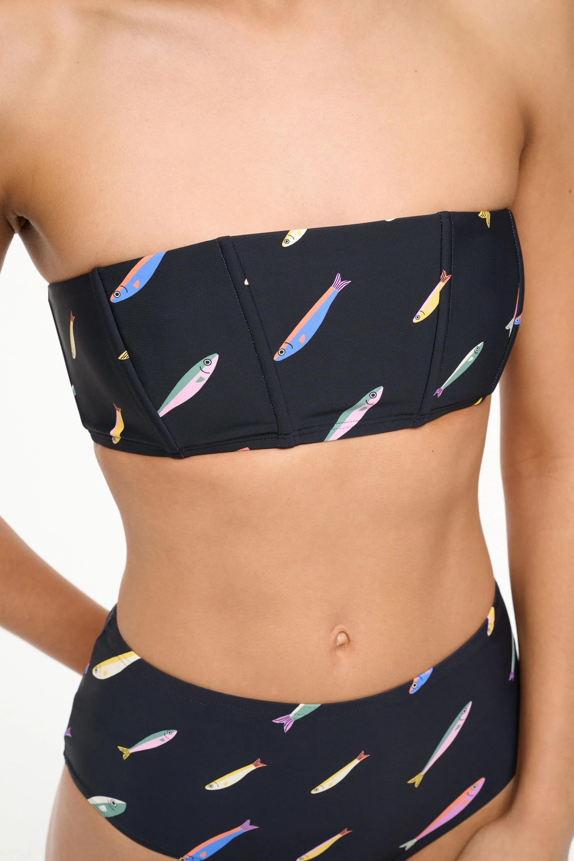 MALA BIKINI TOP | POP SARDINES BLACK sold by STAUD product image thumbnail 4