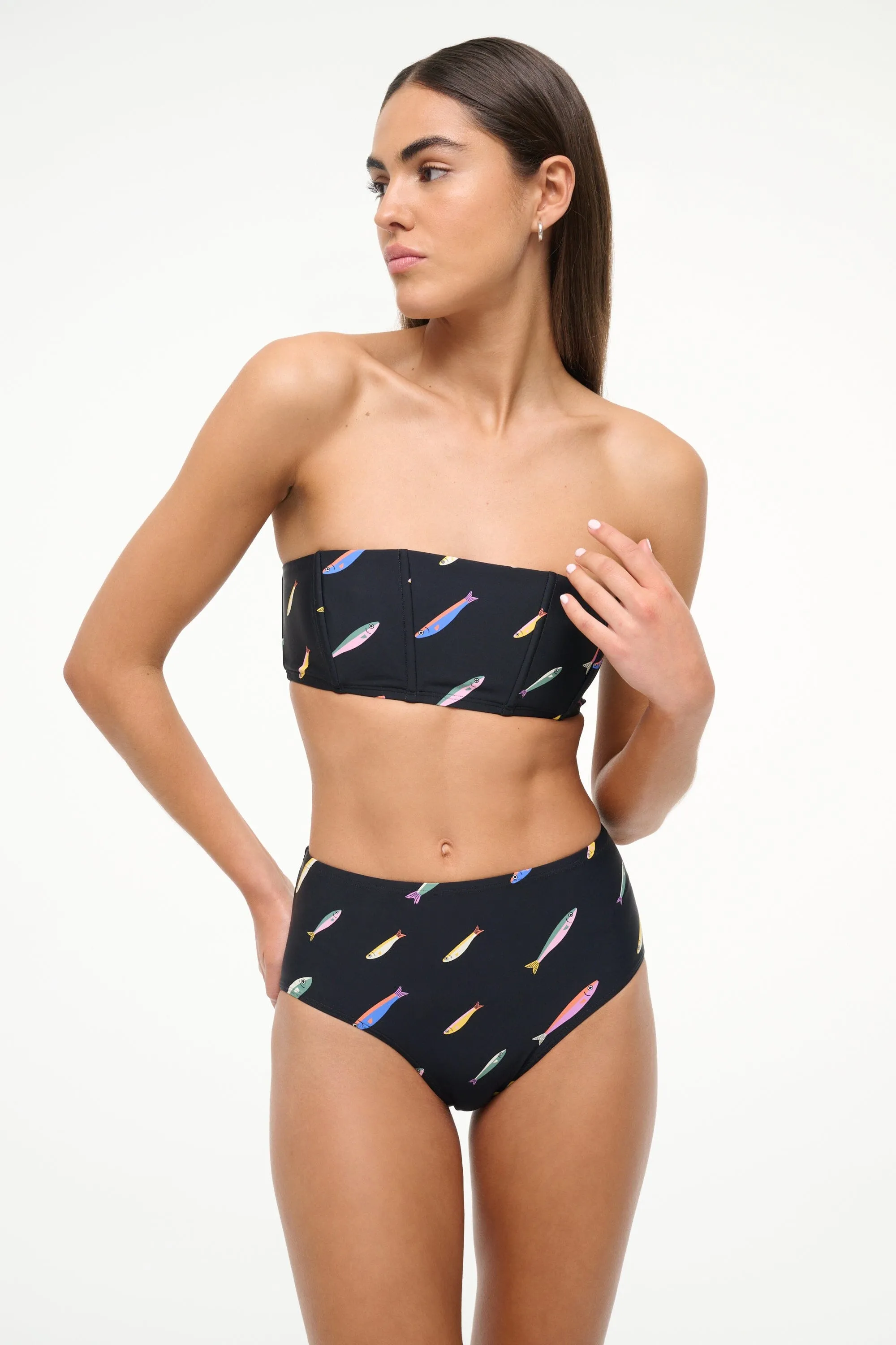 MALA BIKINI TOP | POP SARDINES BLACK sold by STAUD product image thumbnail 3