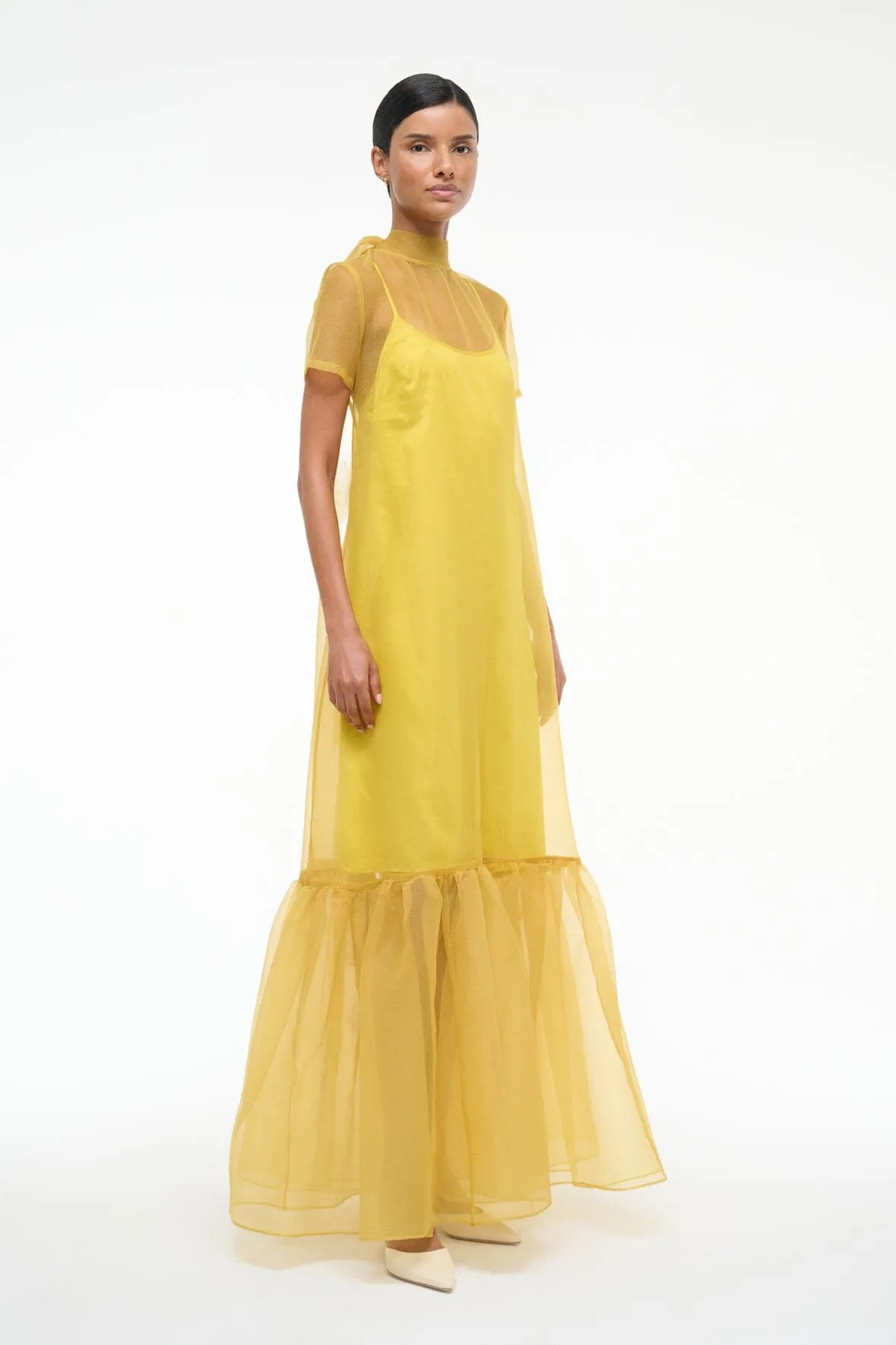 CALLUNA DRESS | CHARTREUSE sold by STAUD product image thumbnail 3