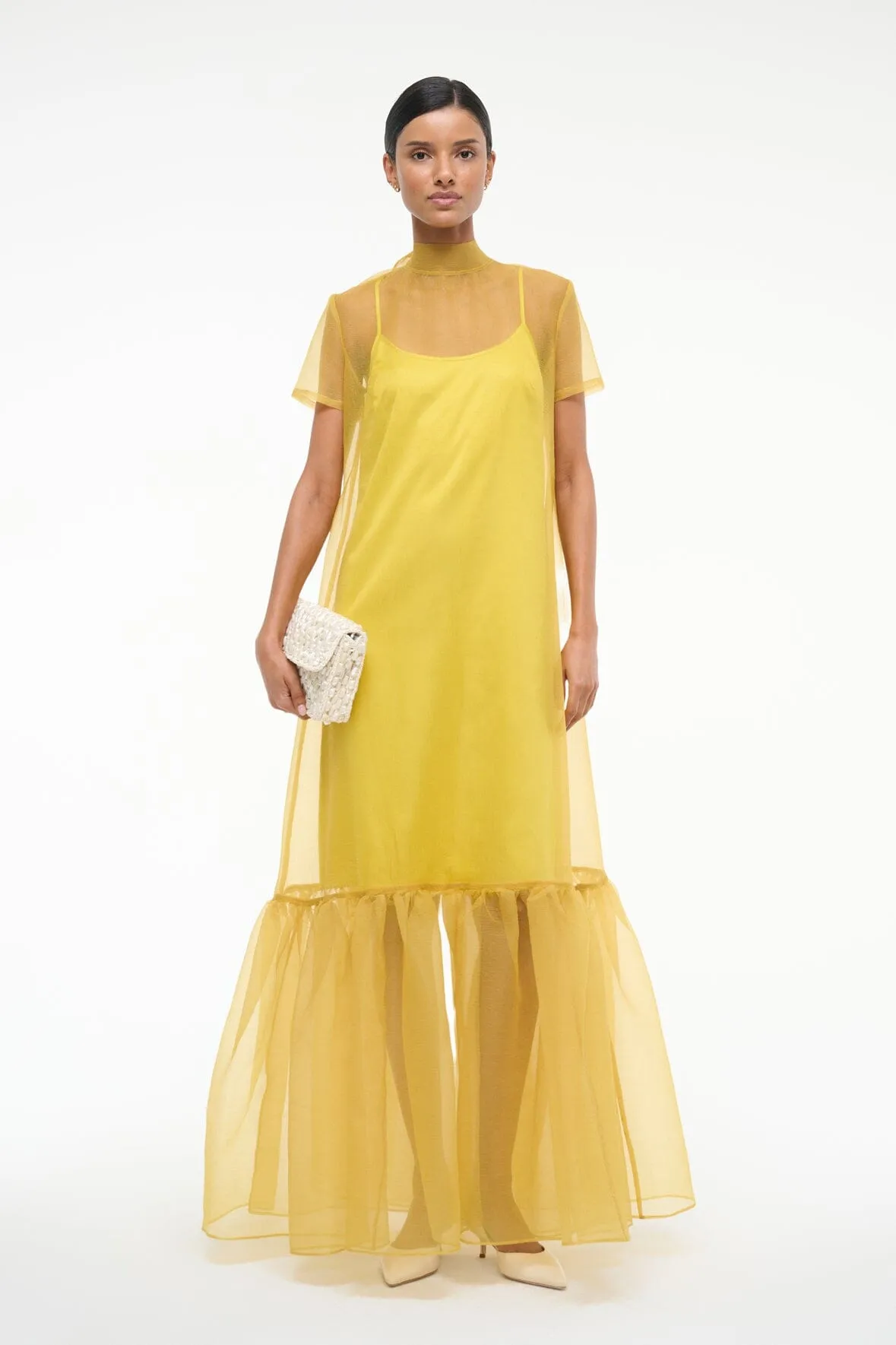 CALLUNA DRESS | CHARTREUSE sold by STAUD product image thumbnail 5