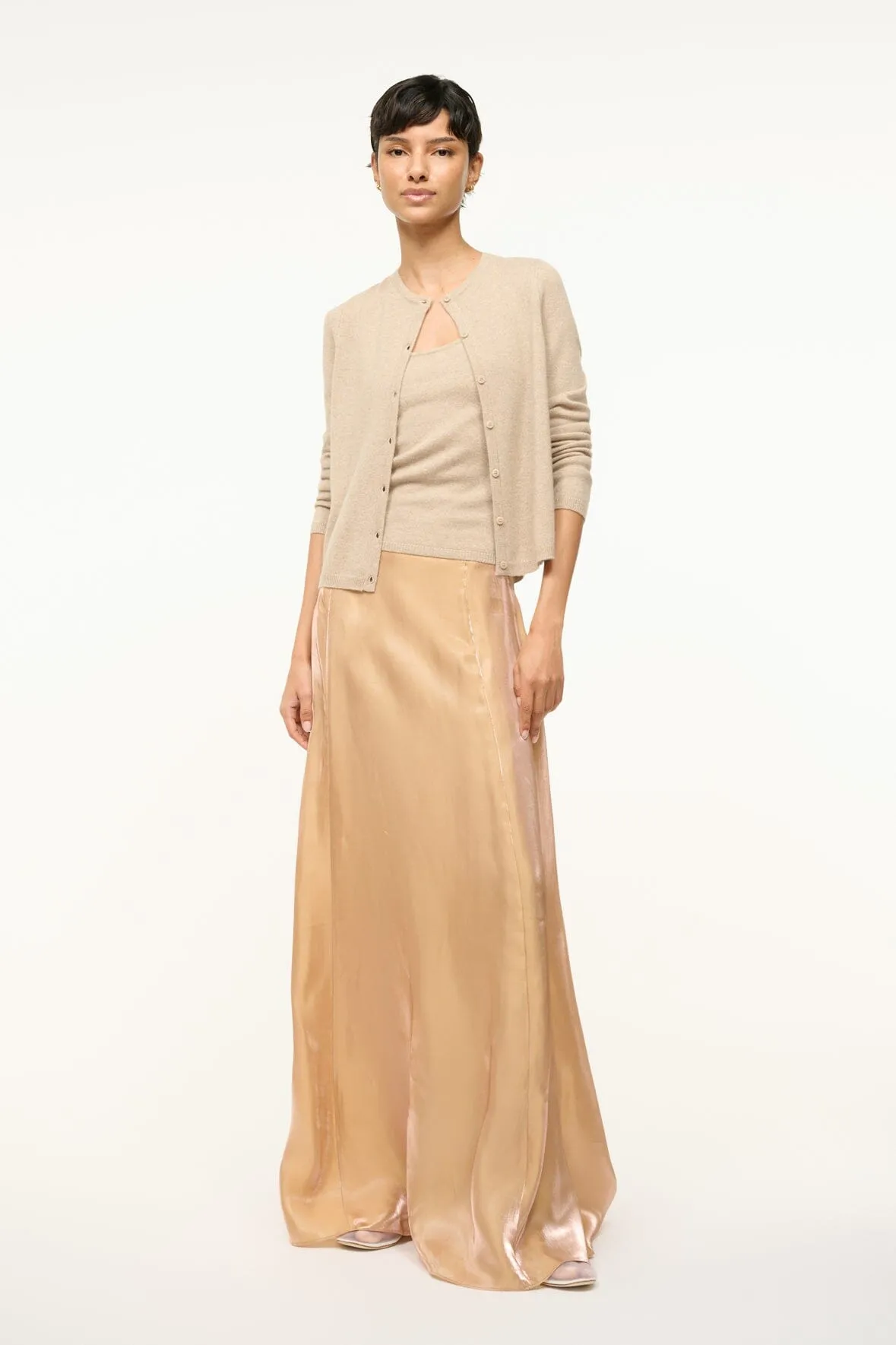 VINCENZO SKIRT | ROSE GOLD sold by STAUD