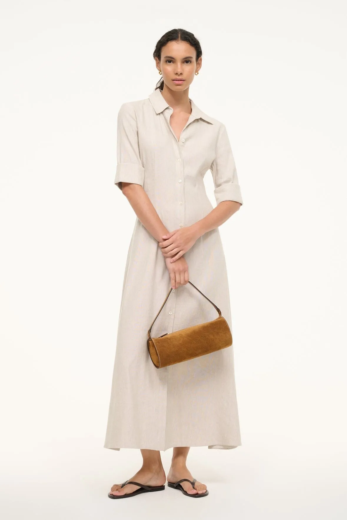 JOAN LINEN DRESS | NATURAL sold by STAUD product image thumbnail 3
