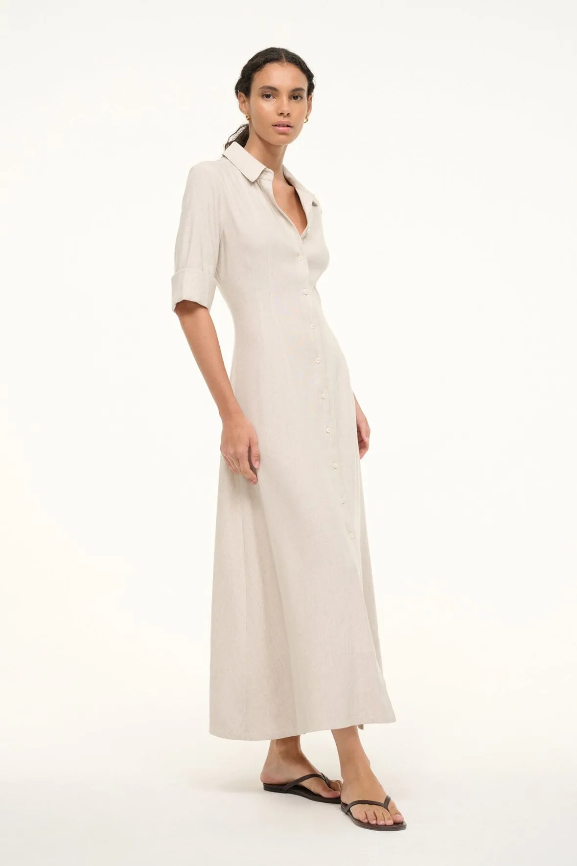 JOAN LINEN DRESS | NATURAL sold by STAUD product image thumbnail 2