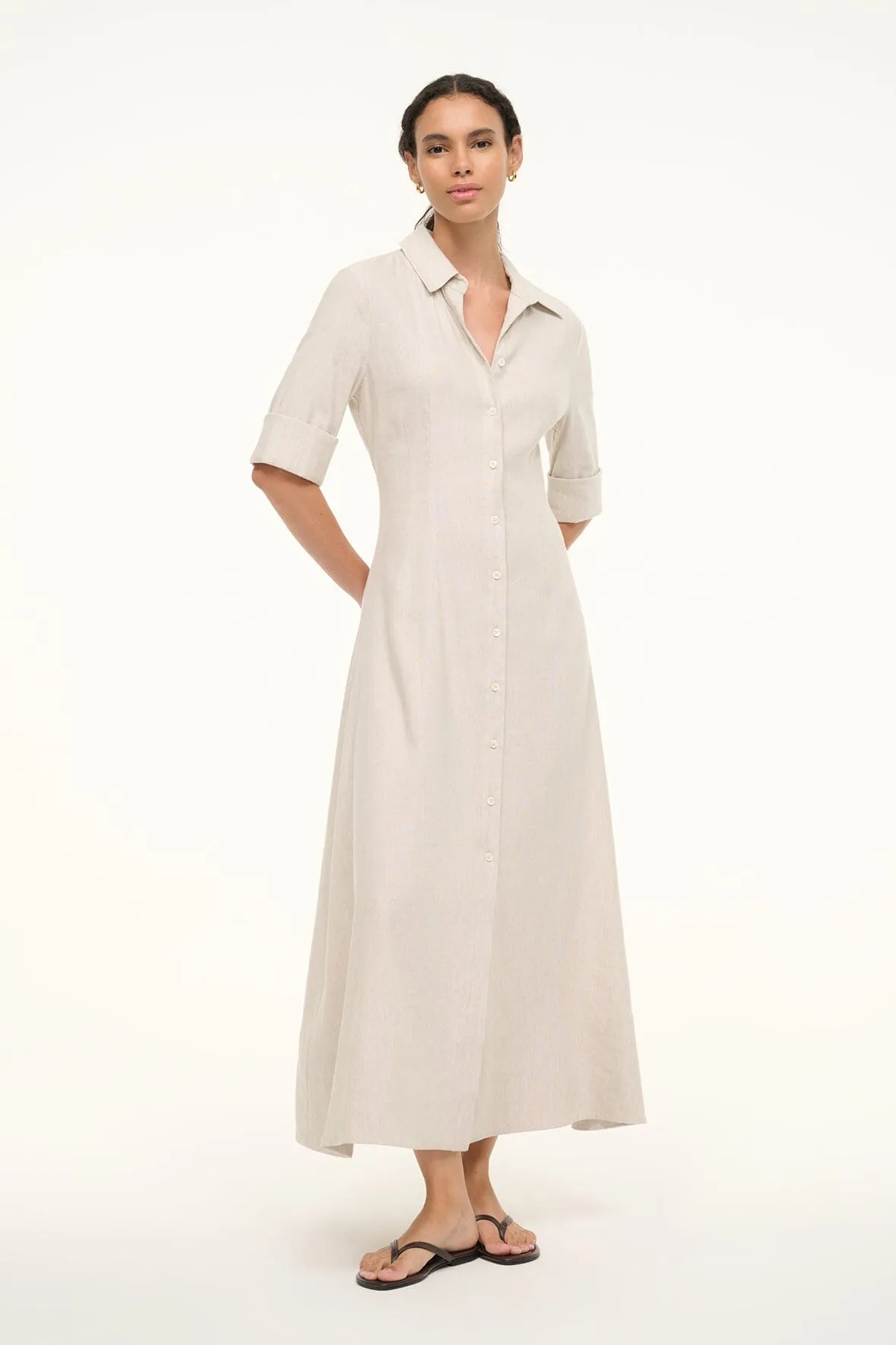 JOAN LINEN DRESS | NATURAL sold by STAUD