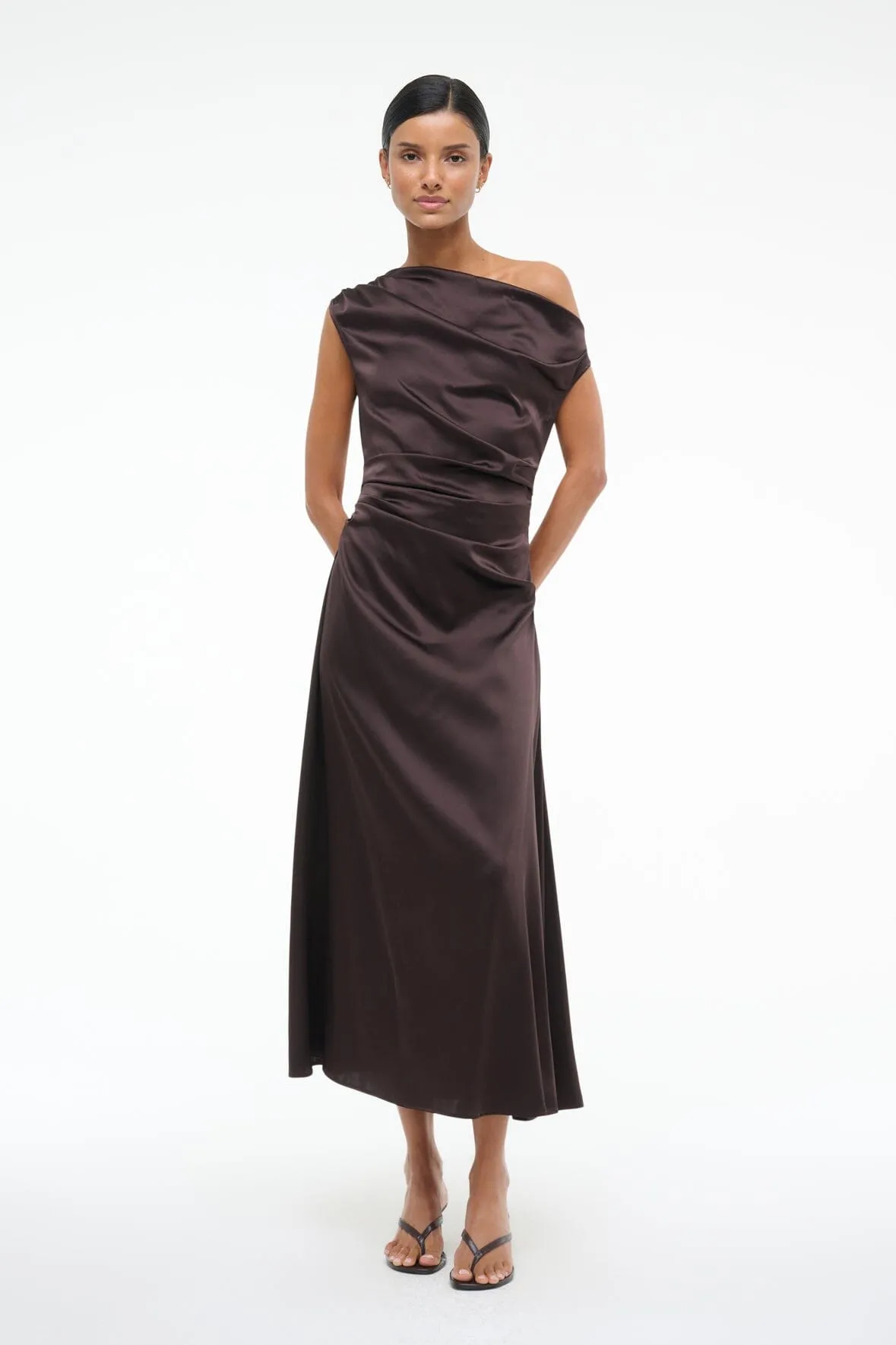 PHARE SILK DRESS | EARTH sold by STAUD product image thumbnail 3