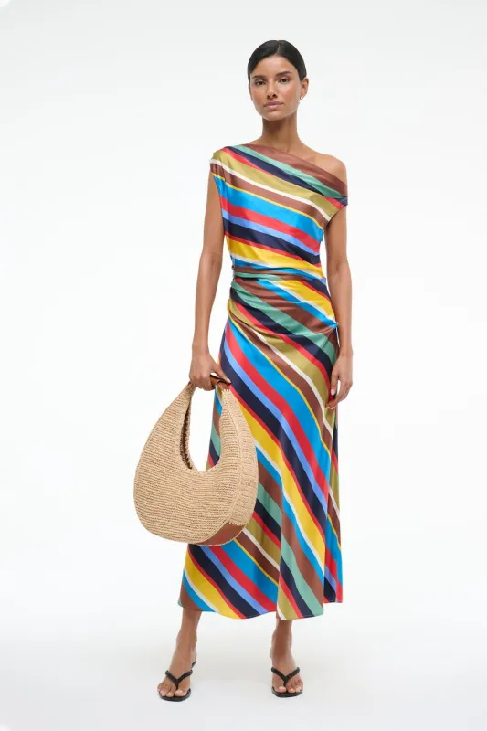 PHARE SILK DRESS | MARKET STRIPE sold by STAUD