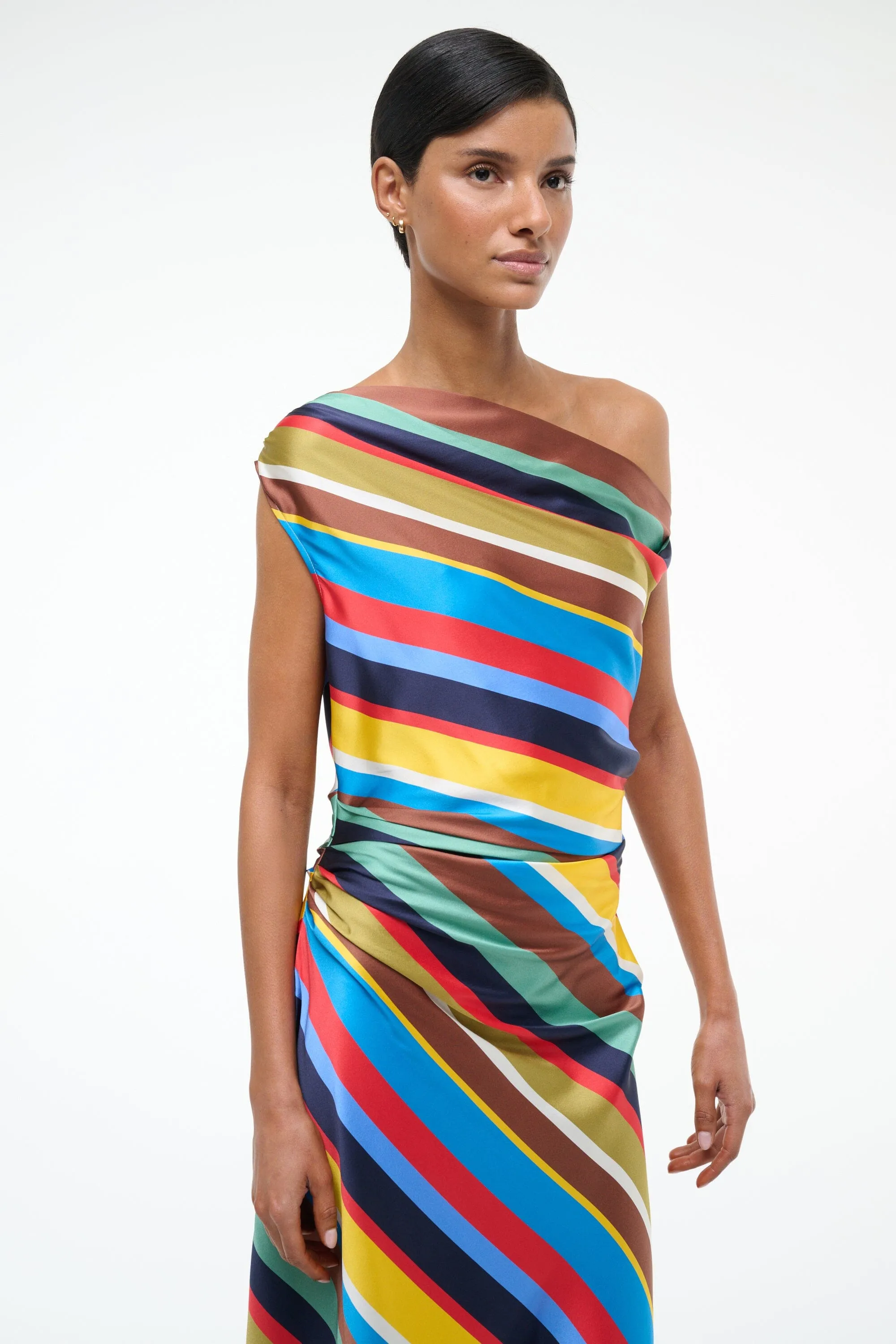 PHARE SILK DRESS | MARKET STRIPE sold by STAUD product image thumbnail 2