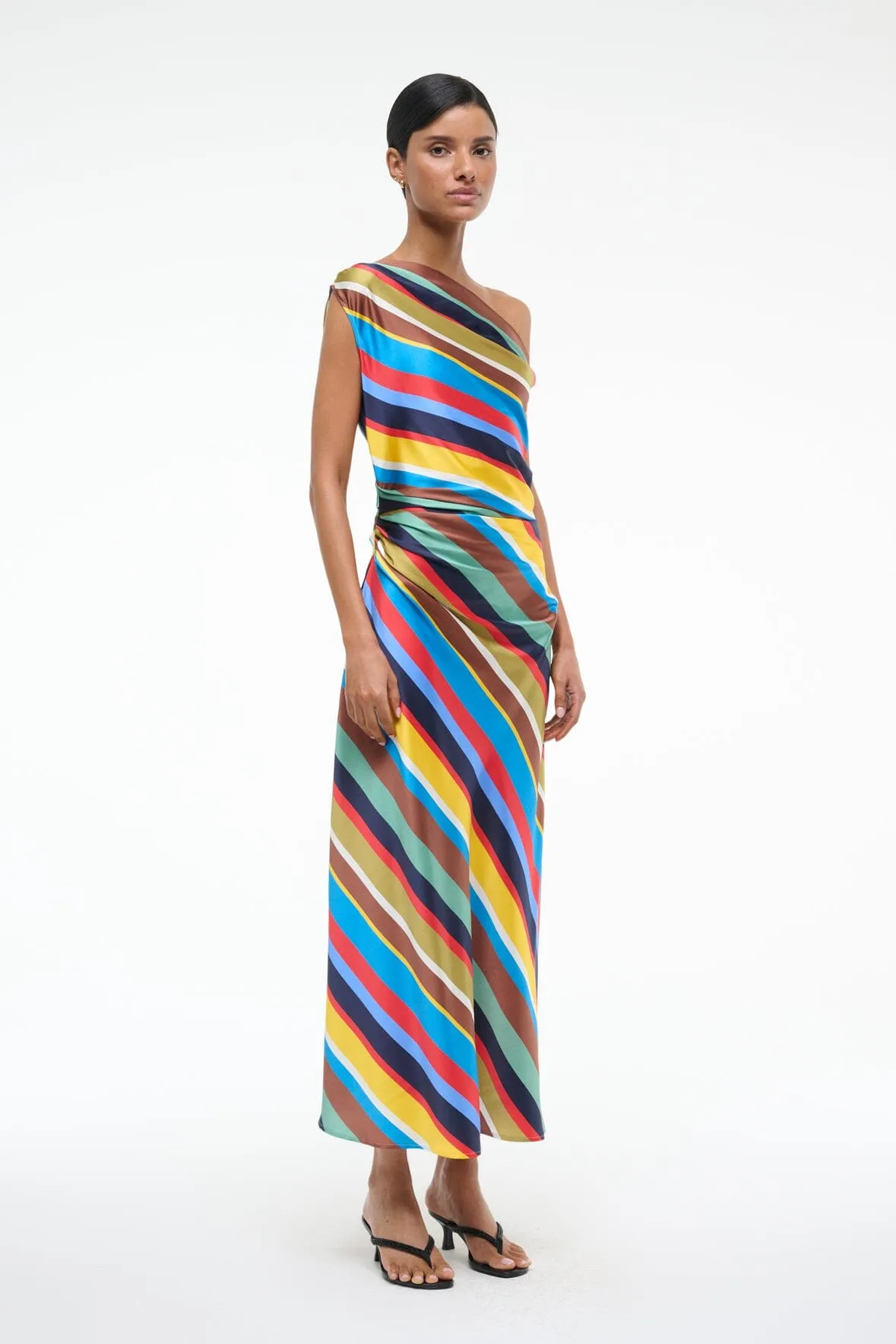 PHARE SILK DRESS | MARKET STRIPE sold by STAUD product image thumbnail 5