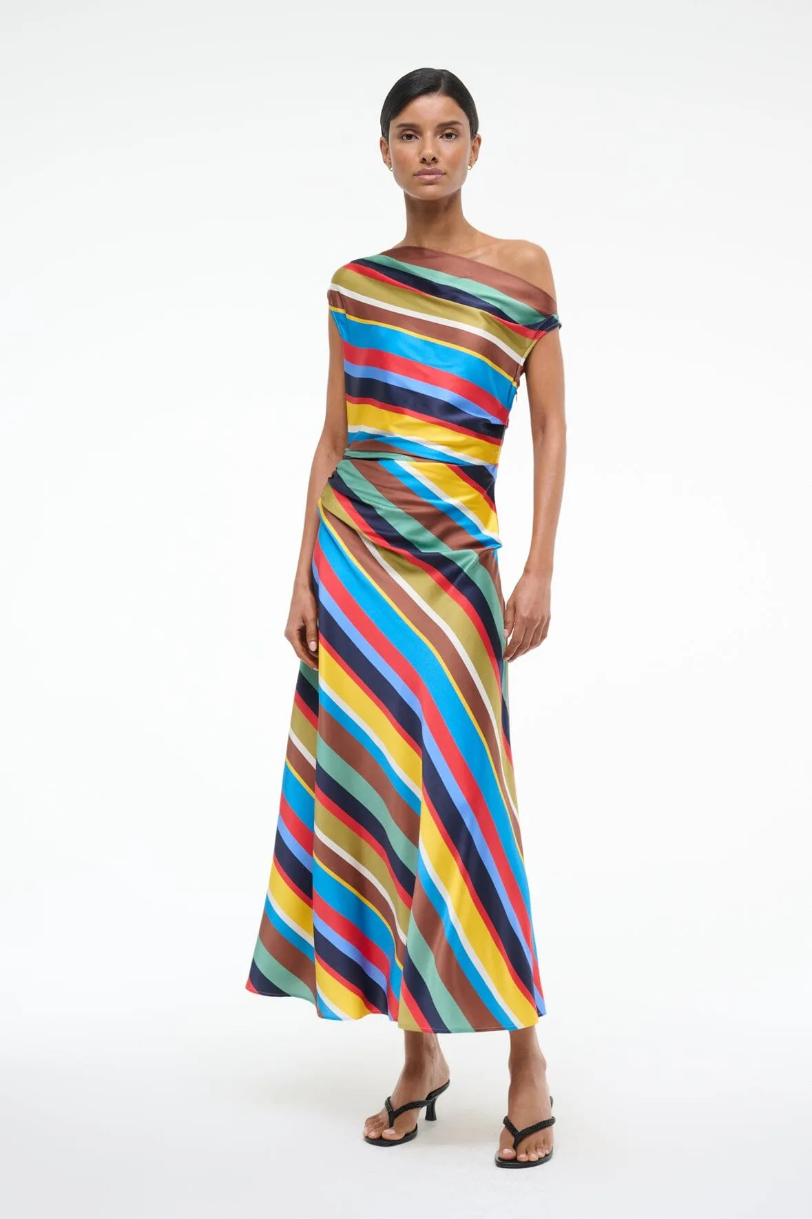 PHARE SILK DRESS | MARKET STRIPE sold by STAUD product image thumbnail 3