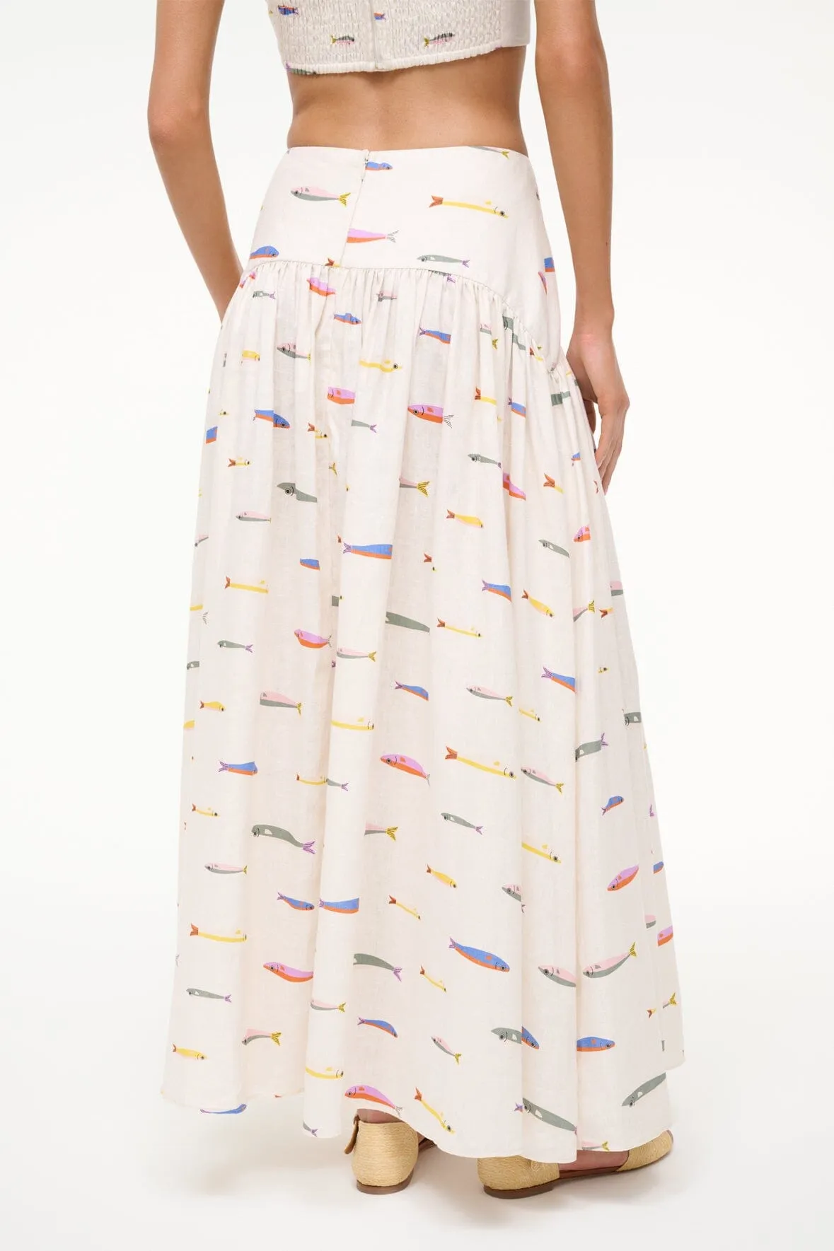 PROCIDA LINEN SKIRT | POP SARDINES IVORY sold by STAUD product image thumbnail 4
