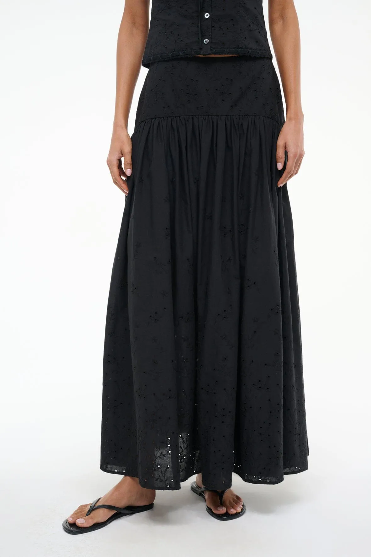 PROCIDA SKIRT | BLACK EYELET sold by STAUD product image thumbnail 2