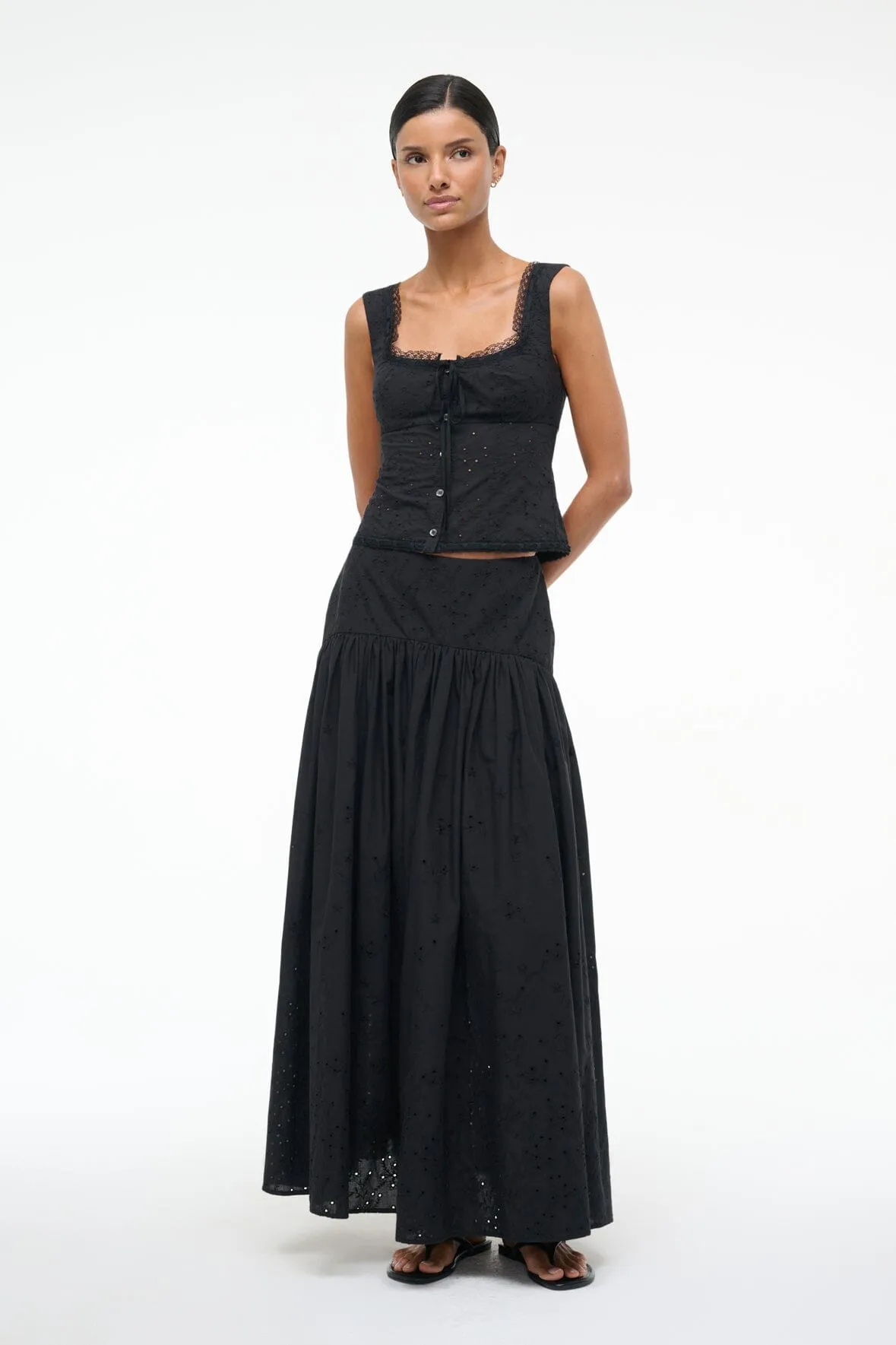 PROCIDA SKIRT | BLACK EYELET sold by STAUD product image thumbnail 3
