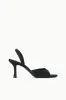 BRIGITTE HEEL | BLACK SATIN sold by STAUD