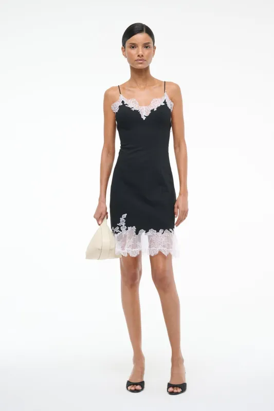 NADIA MINI DRESS | BLACK sold by STAUD