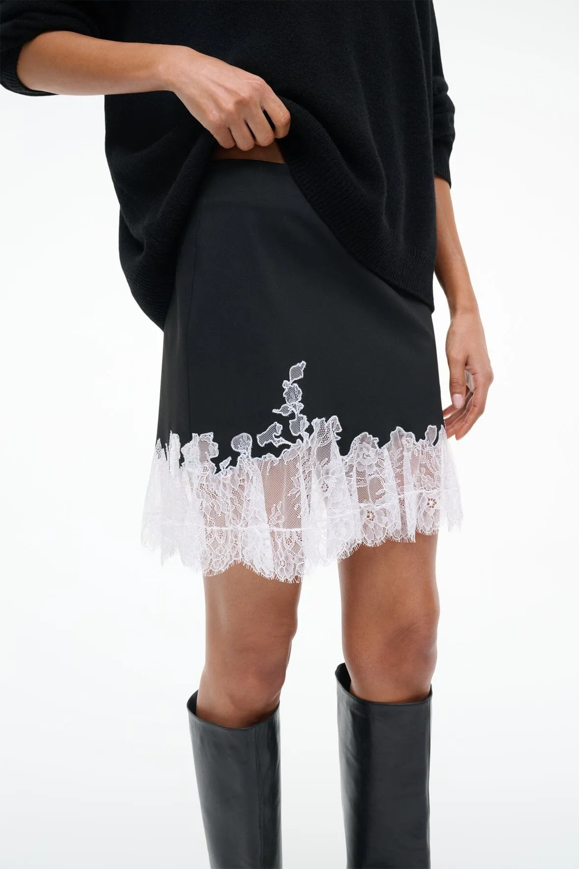 NADIA MINI SKIRT | BLACK sold by STAUD product image thumbnail 2