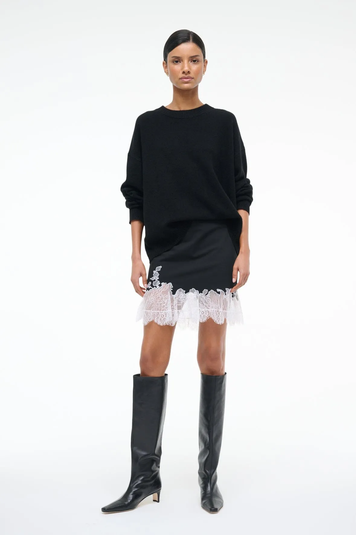 NADIA MINI SKIRT | BLACK sold by STAUD product image thumbnail 3