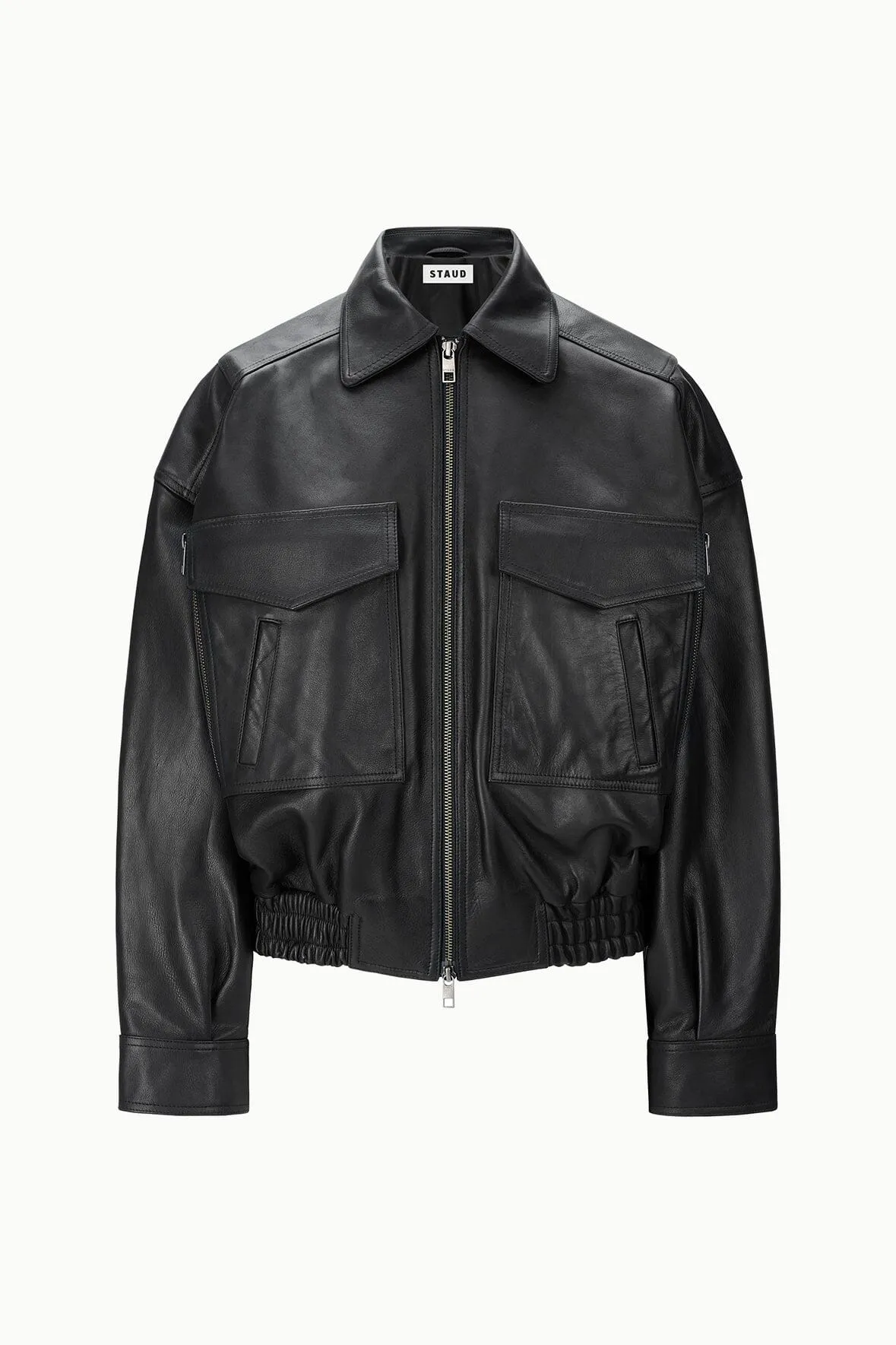 EUGENE LEATHER JACKET | BLACK sold by STAUD product image thumbnail 5