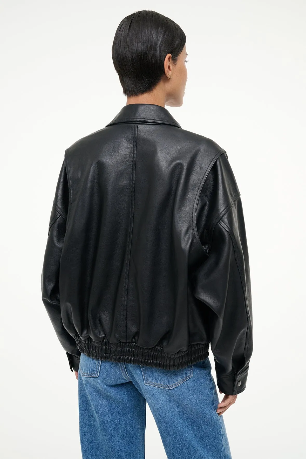 EUGENE LEATHER JACKET | BLACK sold by STAUD product image thumbnail 4