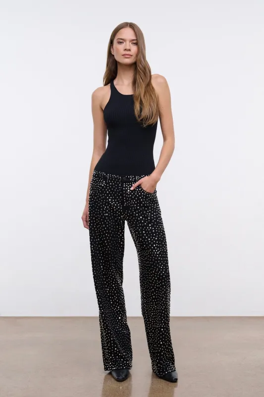 GUS STUDDED RELAXED JEAN | BLACK made by STAUD