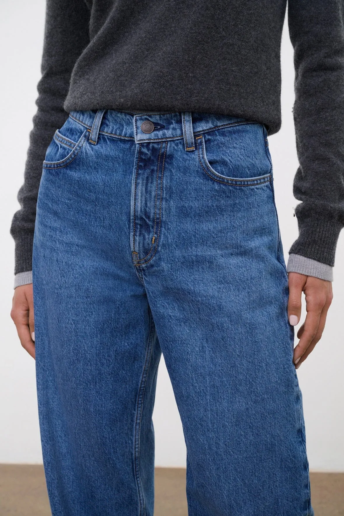 LEO HIGH RISE JEAN | VINTAGE WASH sold by STAUD product image thumbnail 4