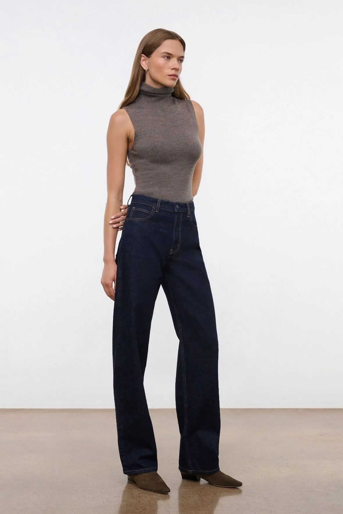 LEO HIGH RISE JEAN | INDIGO sold by STAUD product image thumbnail 2