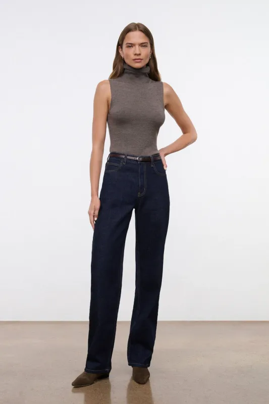 LEO HIGH RISE JEAN | INDIGO sold by STAUD