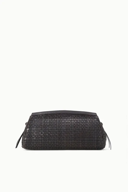 MAUDE SOFT CLUTCH | ESPRESSO WOVEN LEATHER sold by STAUD