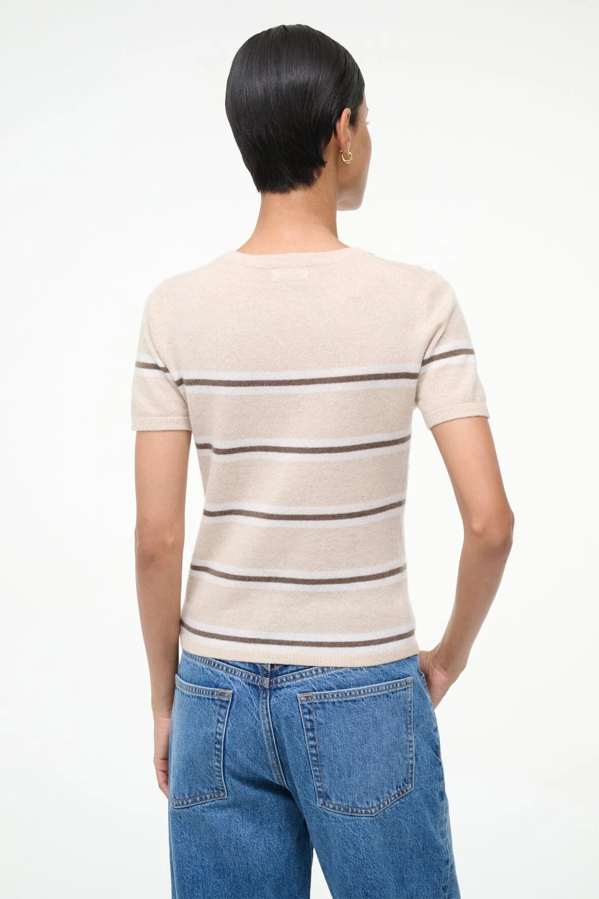 EASY CASHMERE TEE | WHISPER STRIPE sold by STAUD product image thumbnail 3