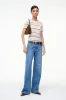 EASY CASHMERE TEE | WHISPER STRIPE sold by STAUD