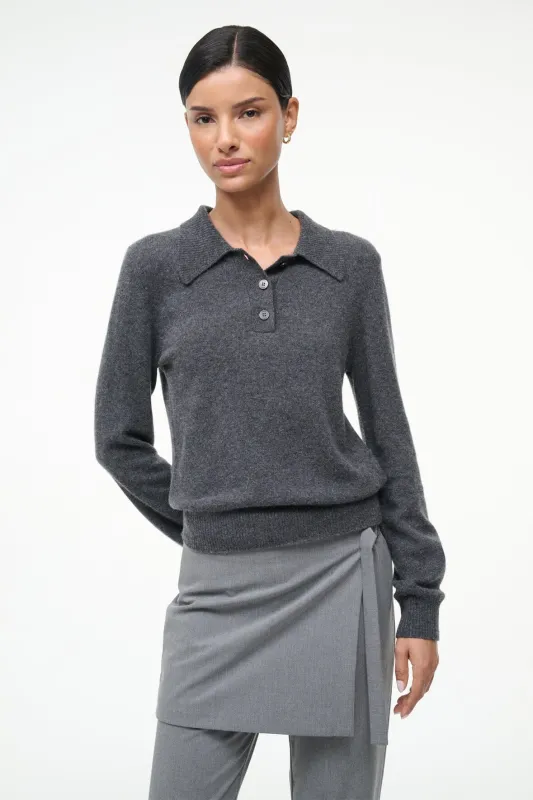GEMMA CASHMERE SWEATER | CHARCOAL sold by STAUD