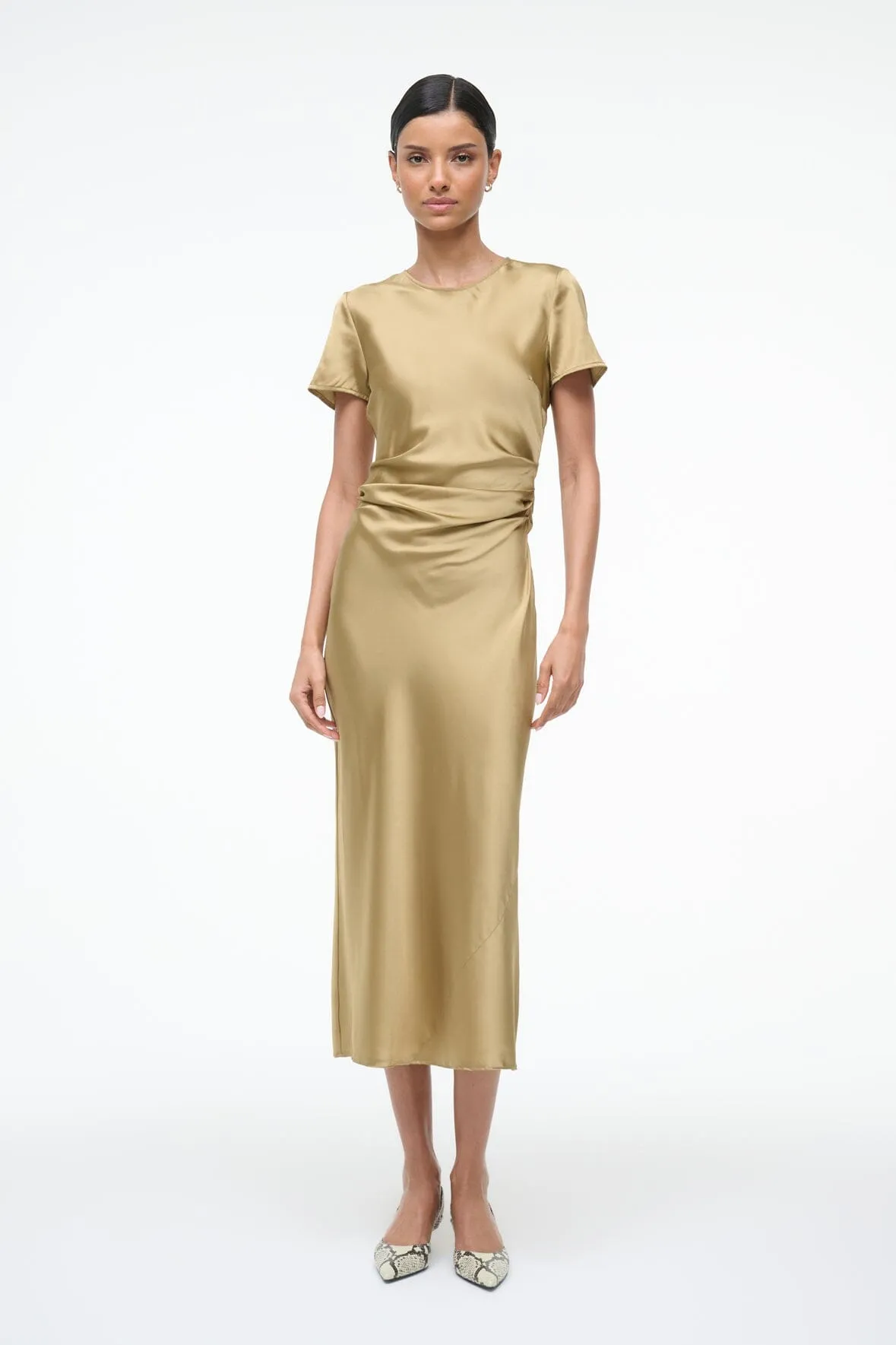 MARCEL SILK DRESS | ANTIQUE sold by STAUD product image thumbnail 5