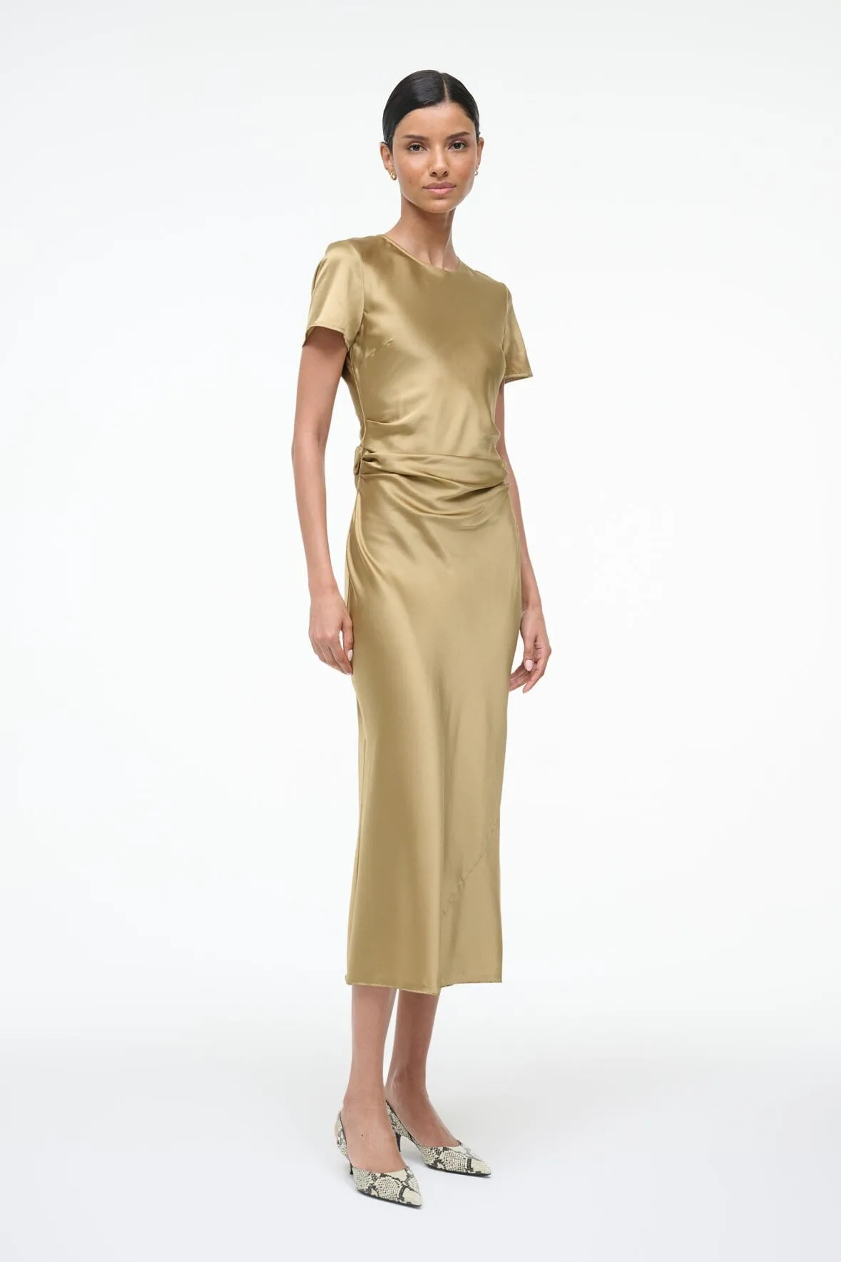 MARCEL SILK DRESS | ANTIQUE sold by STAUD product image thumbnail 3