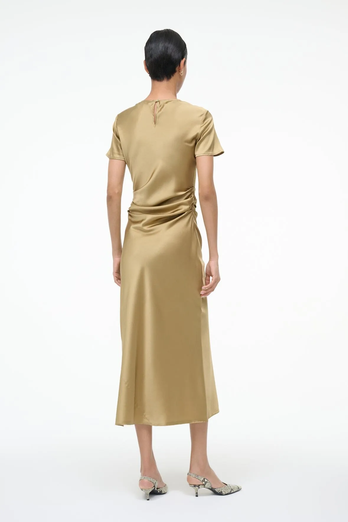 MARCEL SILK DRESS | ANTIQUE sold by STAUD product image thumbnail 4