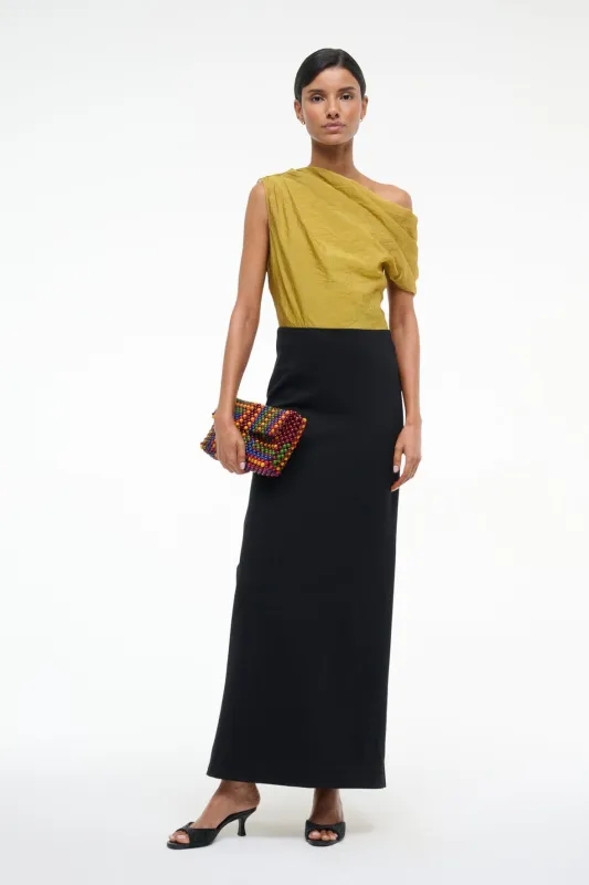 TOPAZ DRESS | CHARTREUSE BLACK made by STAUD