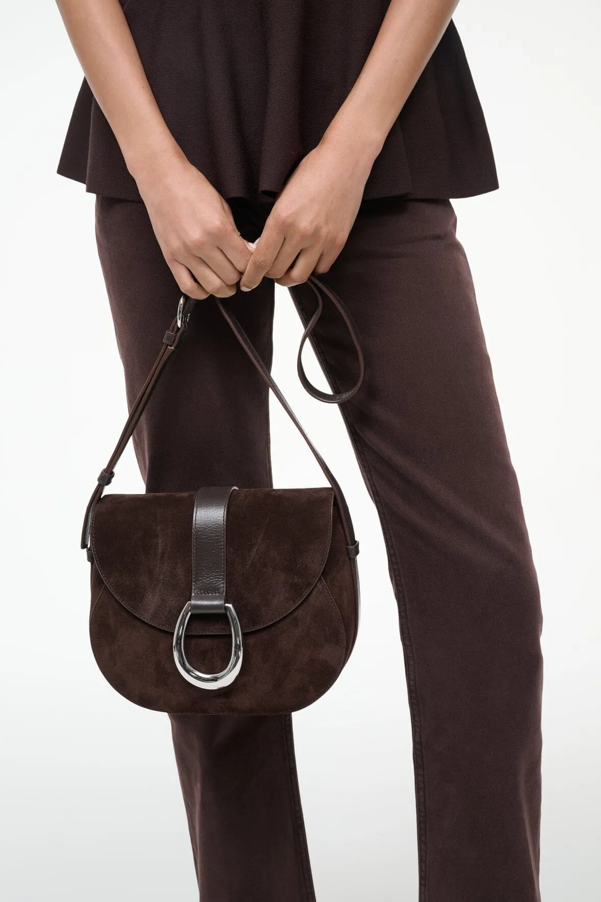 BELLA SADDLE BAG | ESPRESSO SUEDE sold by STAUD product image thumbnail 4