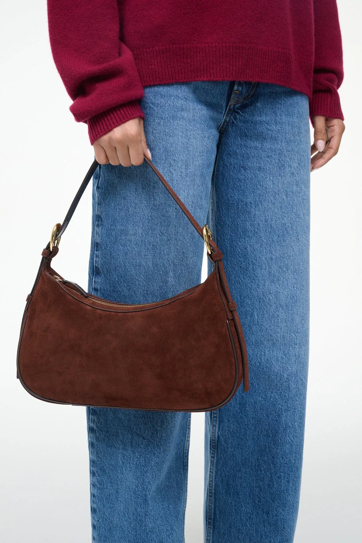 PINE SHOULDER BAG | MAHOGANY SUEDE sold by STAUD product image thumbnail 4