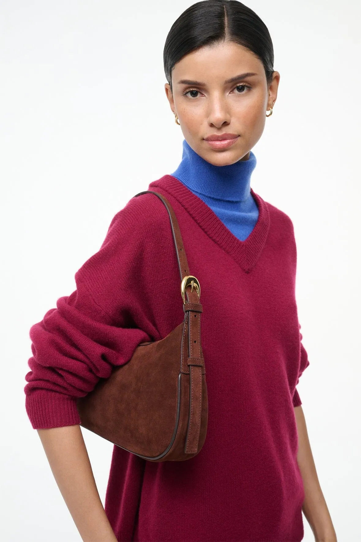 PINE SHOULDER BAG | MAHOGANY SUEDE sold by STAUD product image thumbnail 2