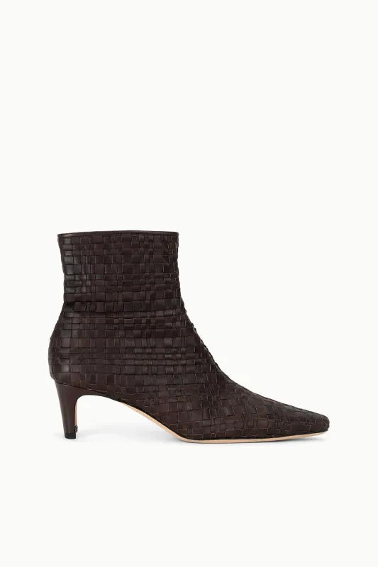 WALLY ANKLE BOOT | ESPRESSO WOVEN LEATHER sold by STAUD