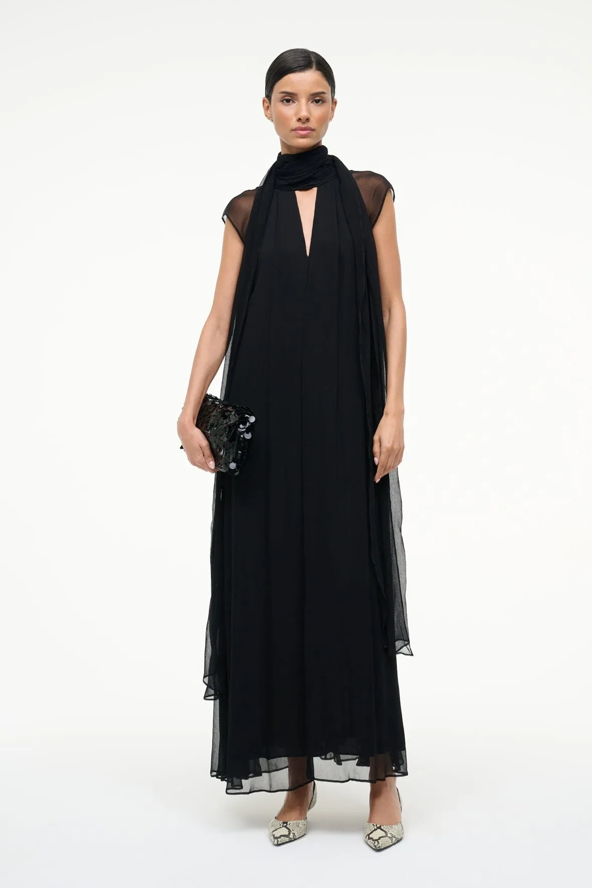 CAMILLA MAXI DRESS | BLACK sold by STAUD