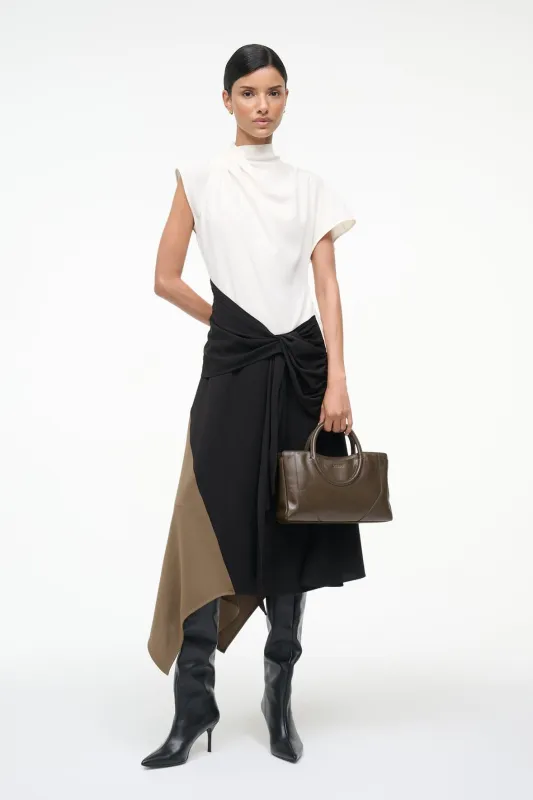 DAVINA DRESS | BLACK MULTI sold by STAUD