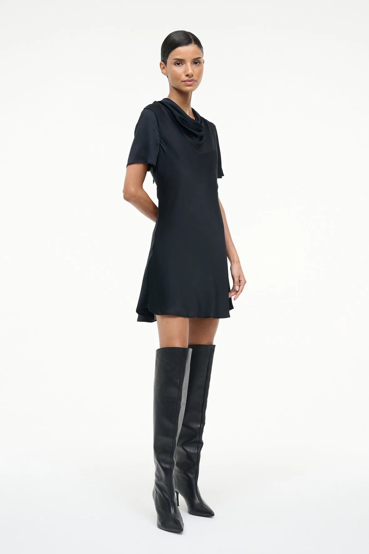 IRIS SILK DRESS | BLACK sold by STAUD product image thumbnail 3