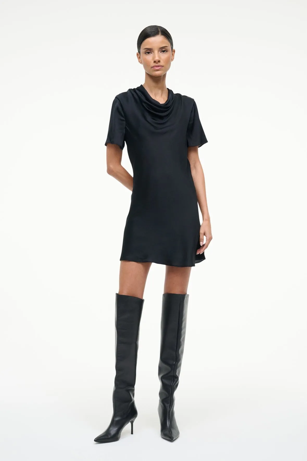 IRIS SILK DRESS | BLACK sold by STAUD product image thumbnail 5