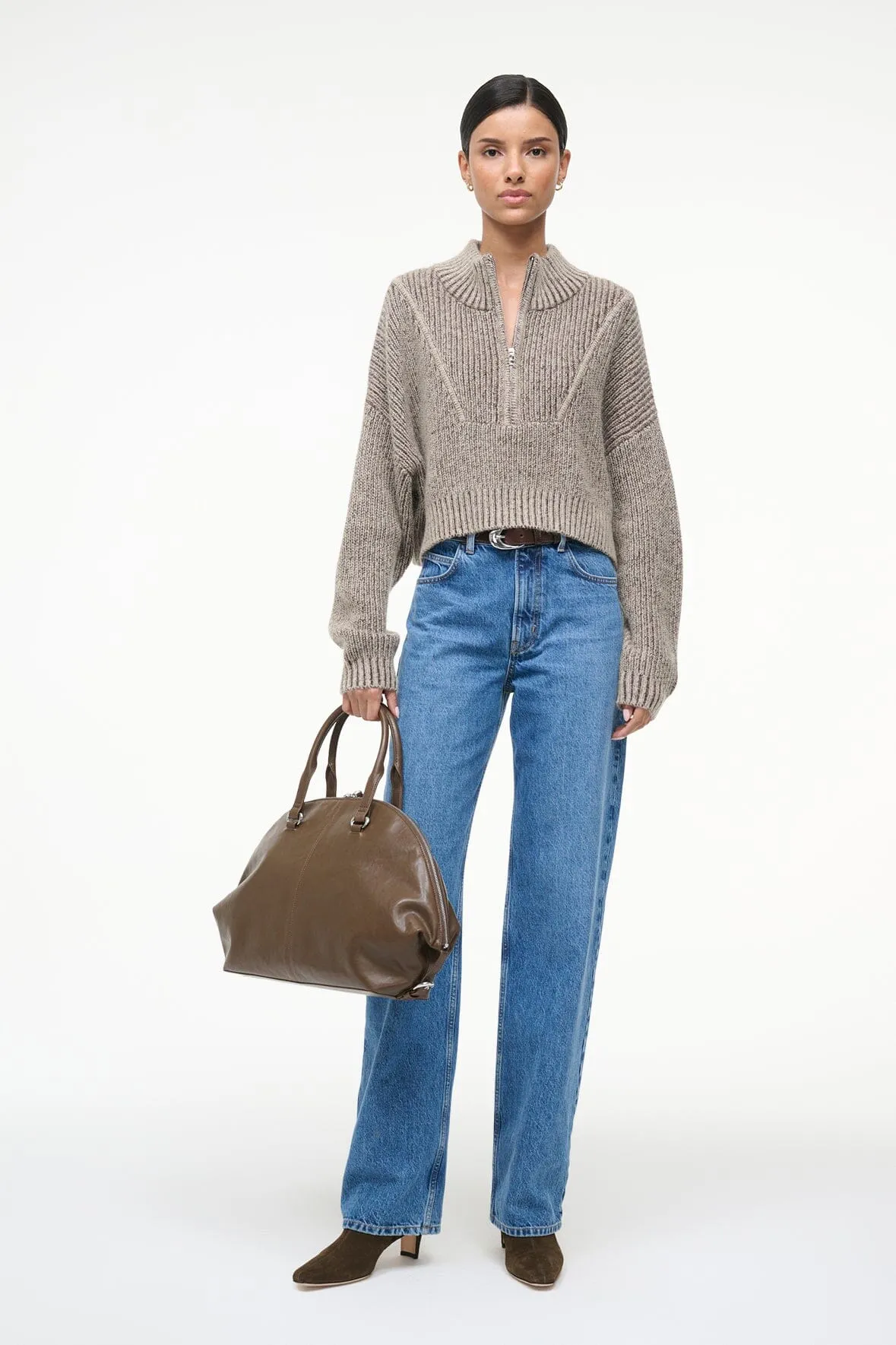 CROPPED HAMPTON SWEATER | BISQUE sold by STAUD product image thumbnail 2