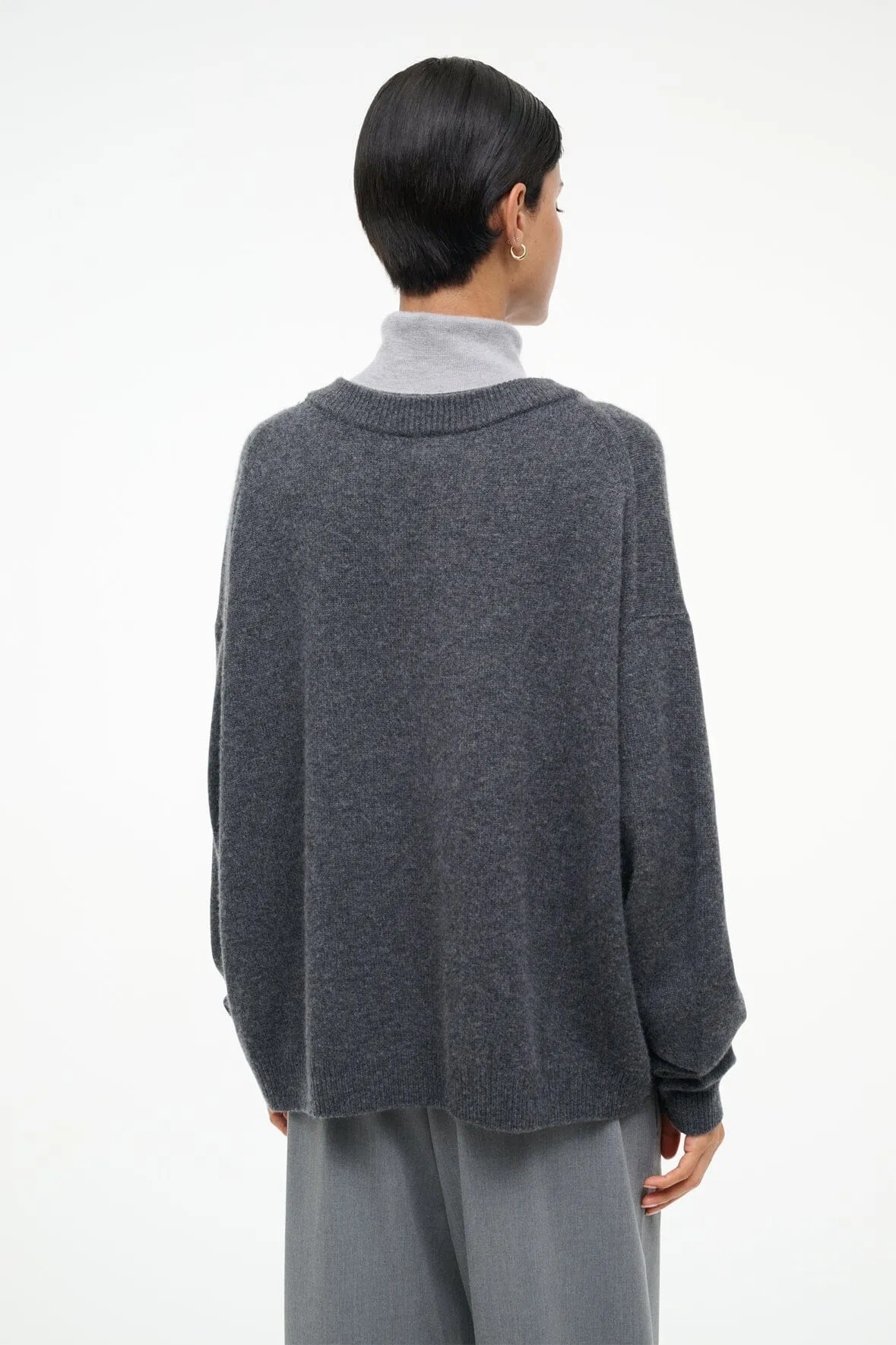 DORIS CASHMERE SWEATER | CHARCOAL sold by STAUD product image thumbnail 3